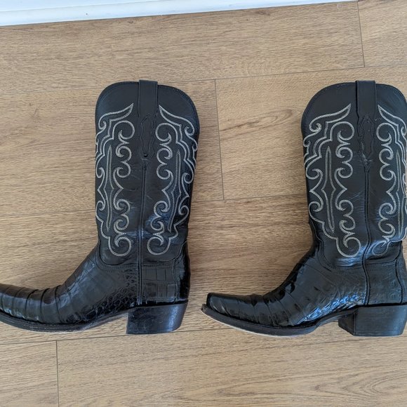 Lucchese Men\'s Black Ultra Caiman Belly Exotic Cowboy Boots - Size 8 main image 6